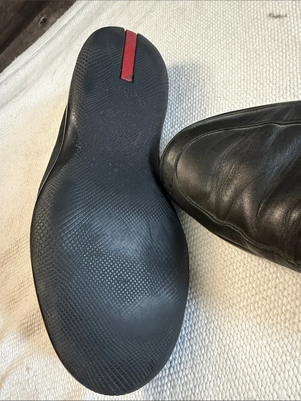 Prada Black Leather Mule Loafers Men’s 9 1/2